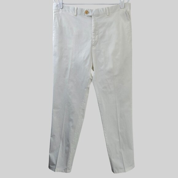 Ralph Lauren Purple Lable Dress Pants Sz 34 White Minimalist Straight Leg Chino - Picture 1 of 13